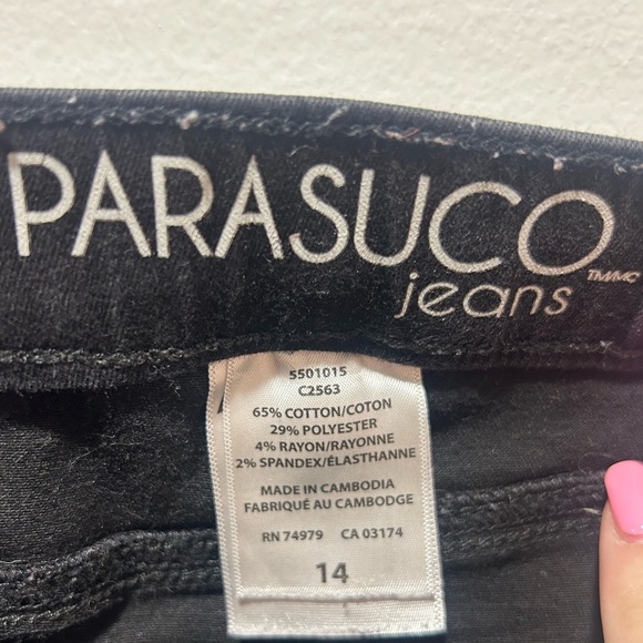 Parasuco Black Straight Leg Jeans with Stretch - Picture 6 of 6